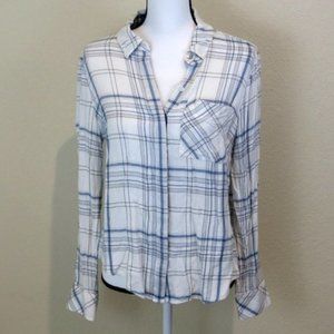 WHBM Blue and White Shirt Size 8